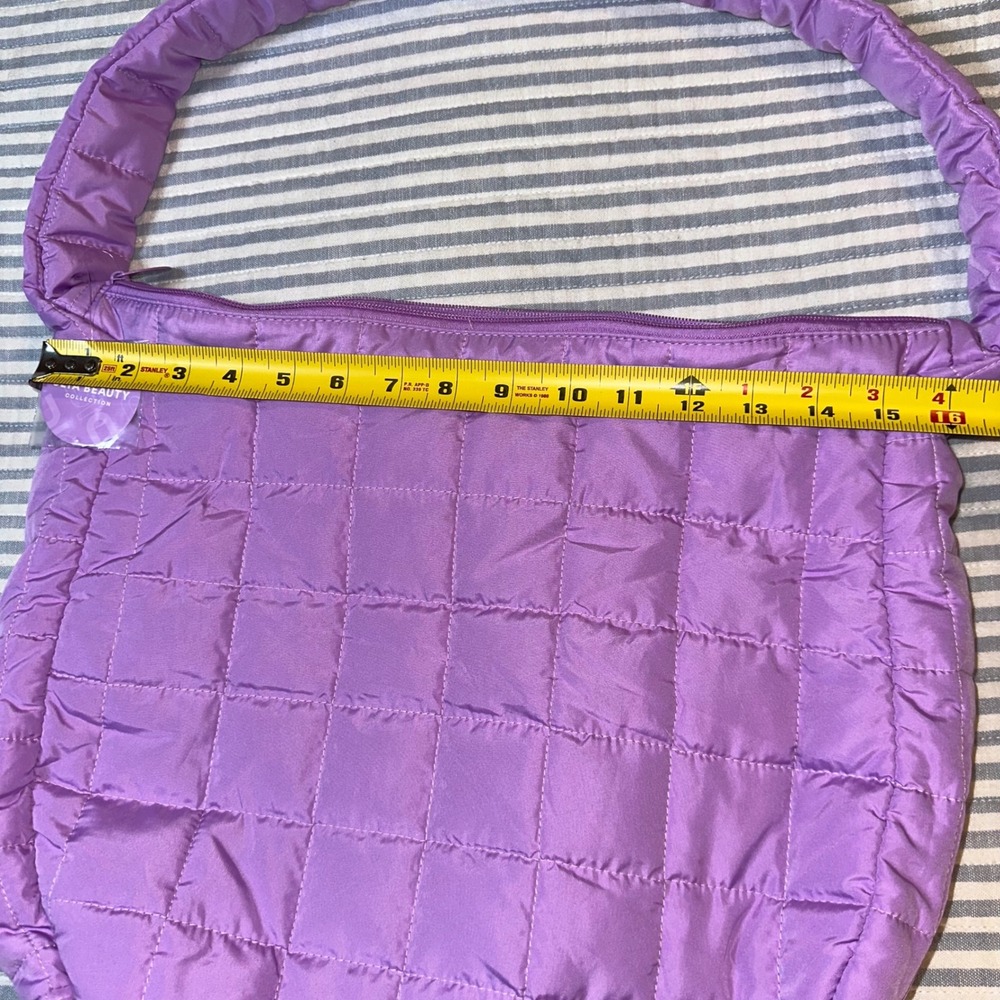 Ulta Beauty Collection Purple Quilted Puffer Hobo Shoulder Bag NWT - Picture 4 of 4